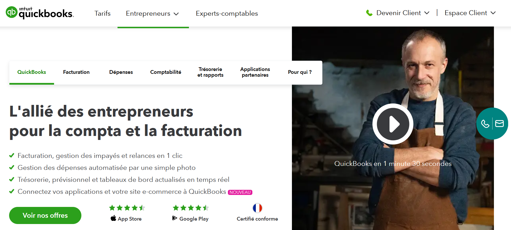 solution comptabilité start-up quickbooks