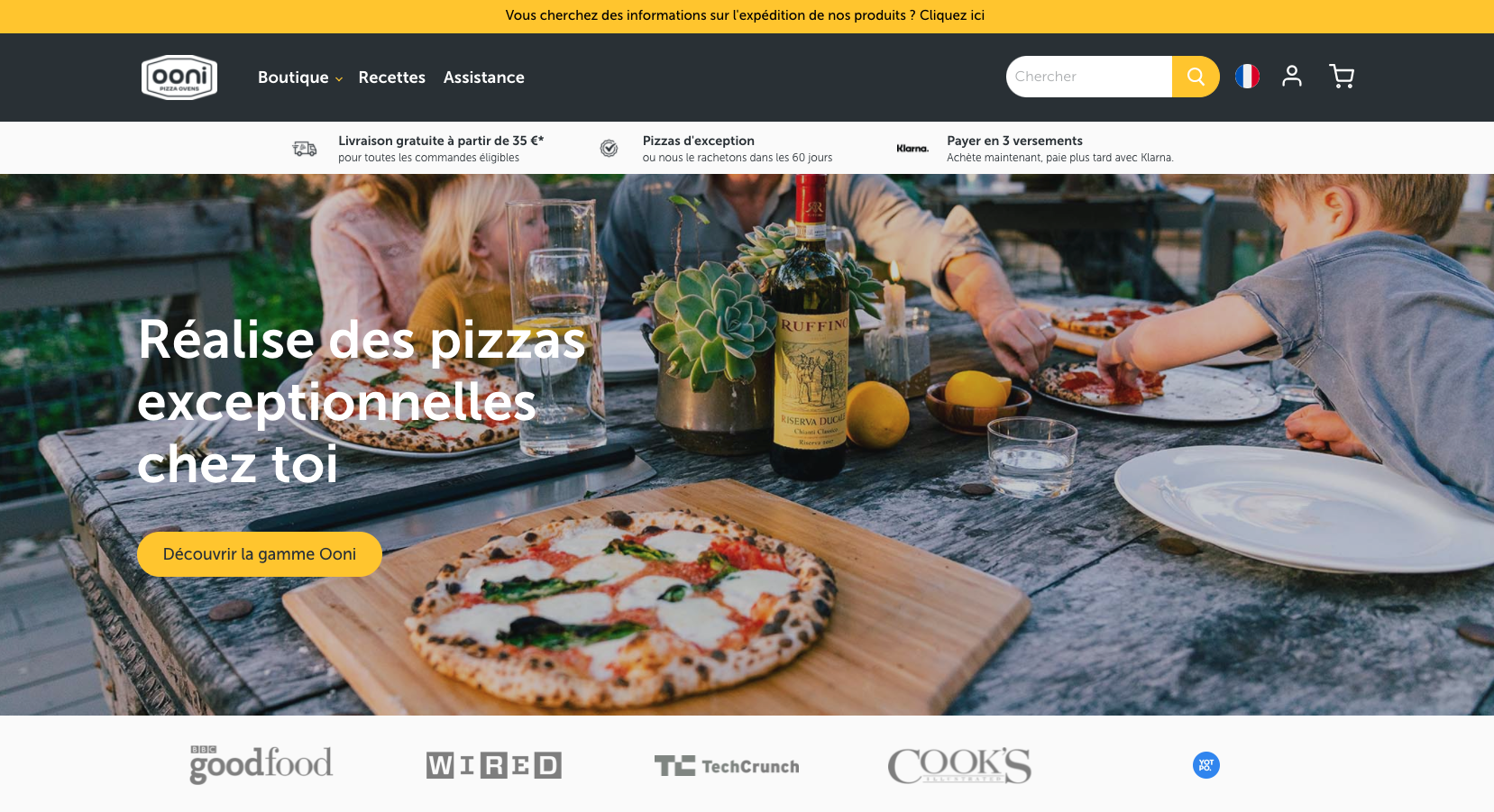 Boutique en ligne Ooni pizza