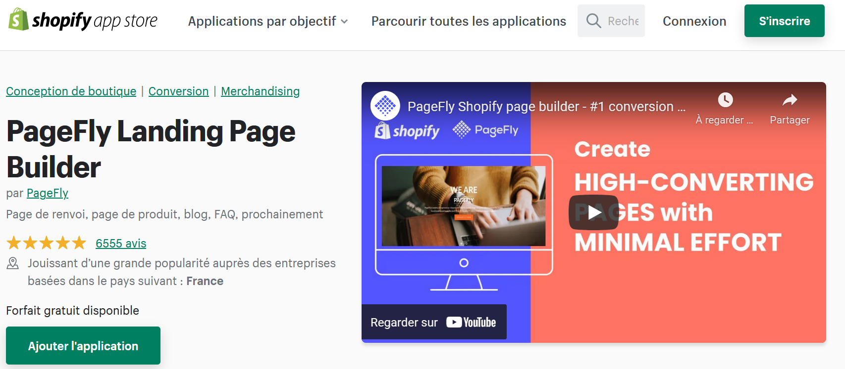 application landing page PageFly
