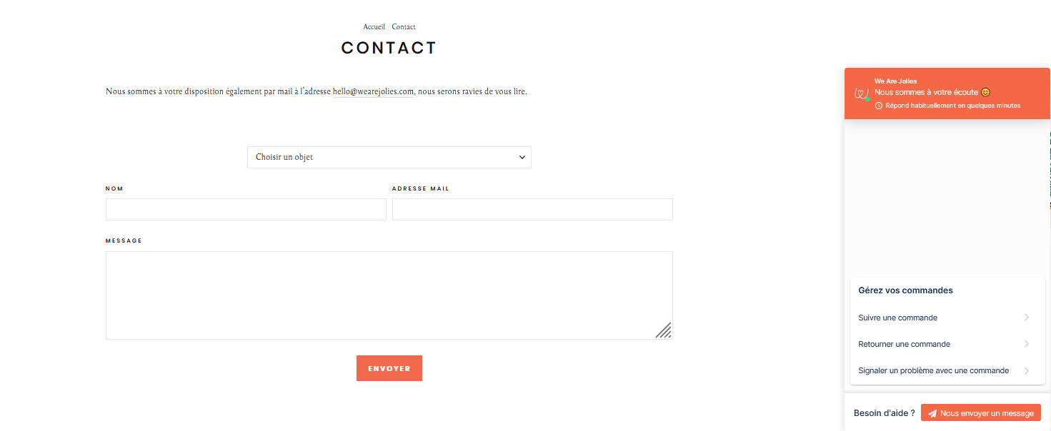 page contact We Are Jolies
