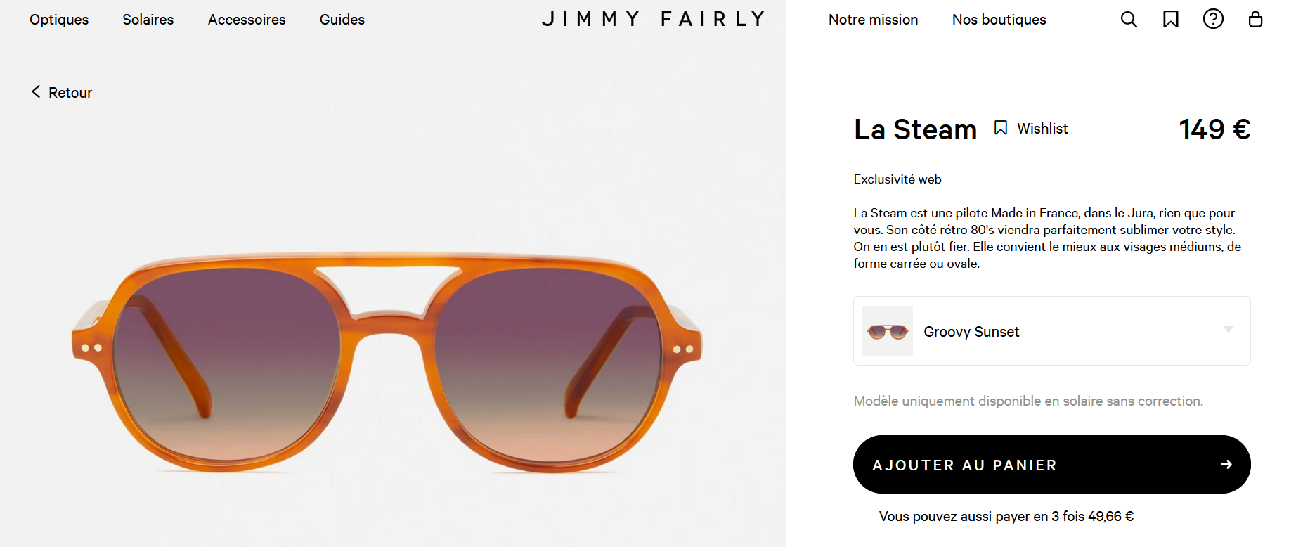 page de vente Jimmy Fairly