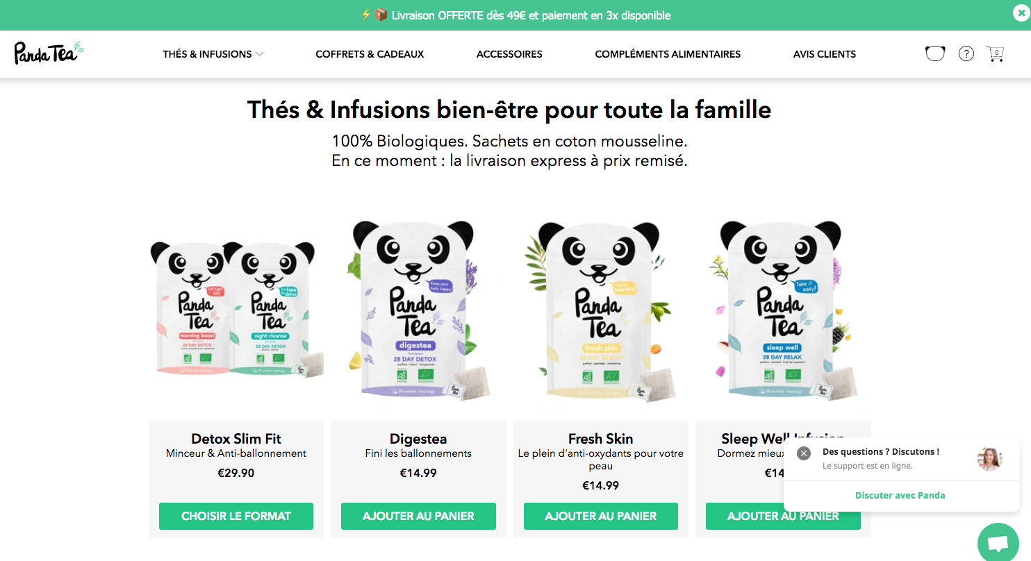 Boutique en ligne - Panda Tea