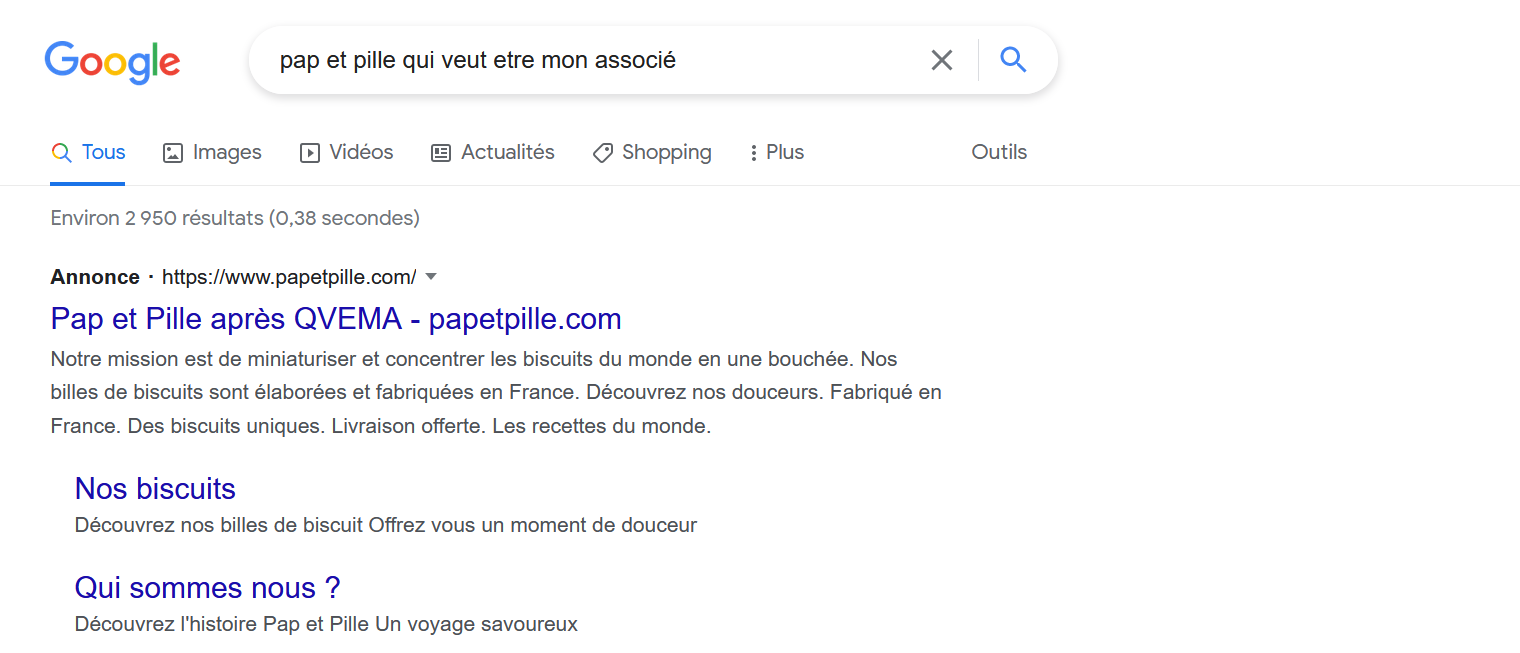 exemple de lien vers une landing page