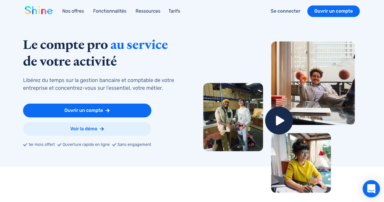 Plateforme de comptabilité Shine 