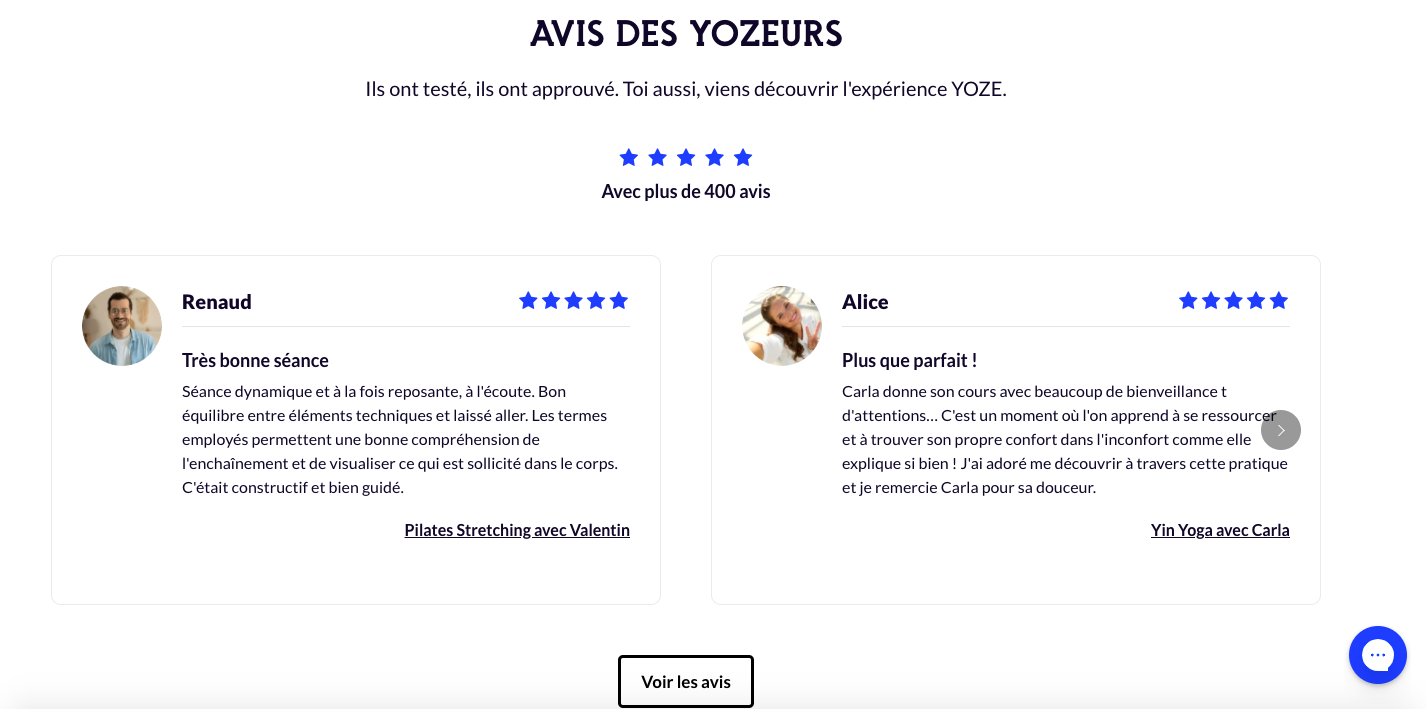 Avis clients Yoze