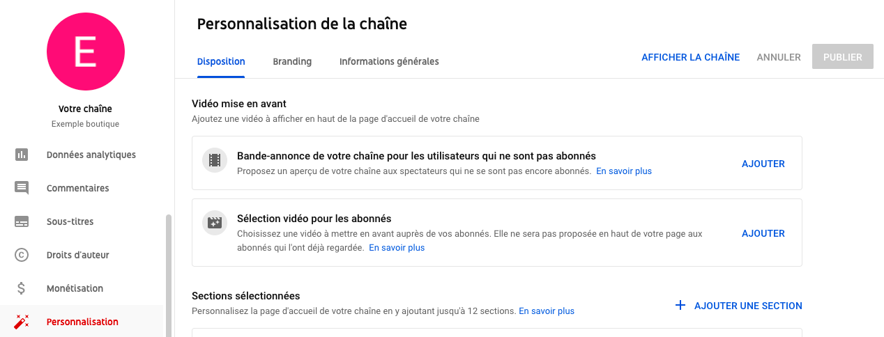 Ajouter une bande annonce à sa chaîne YouTube