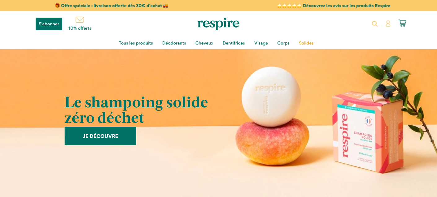 Boutique en ligne Respire