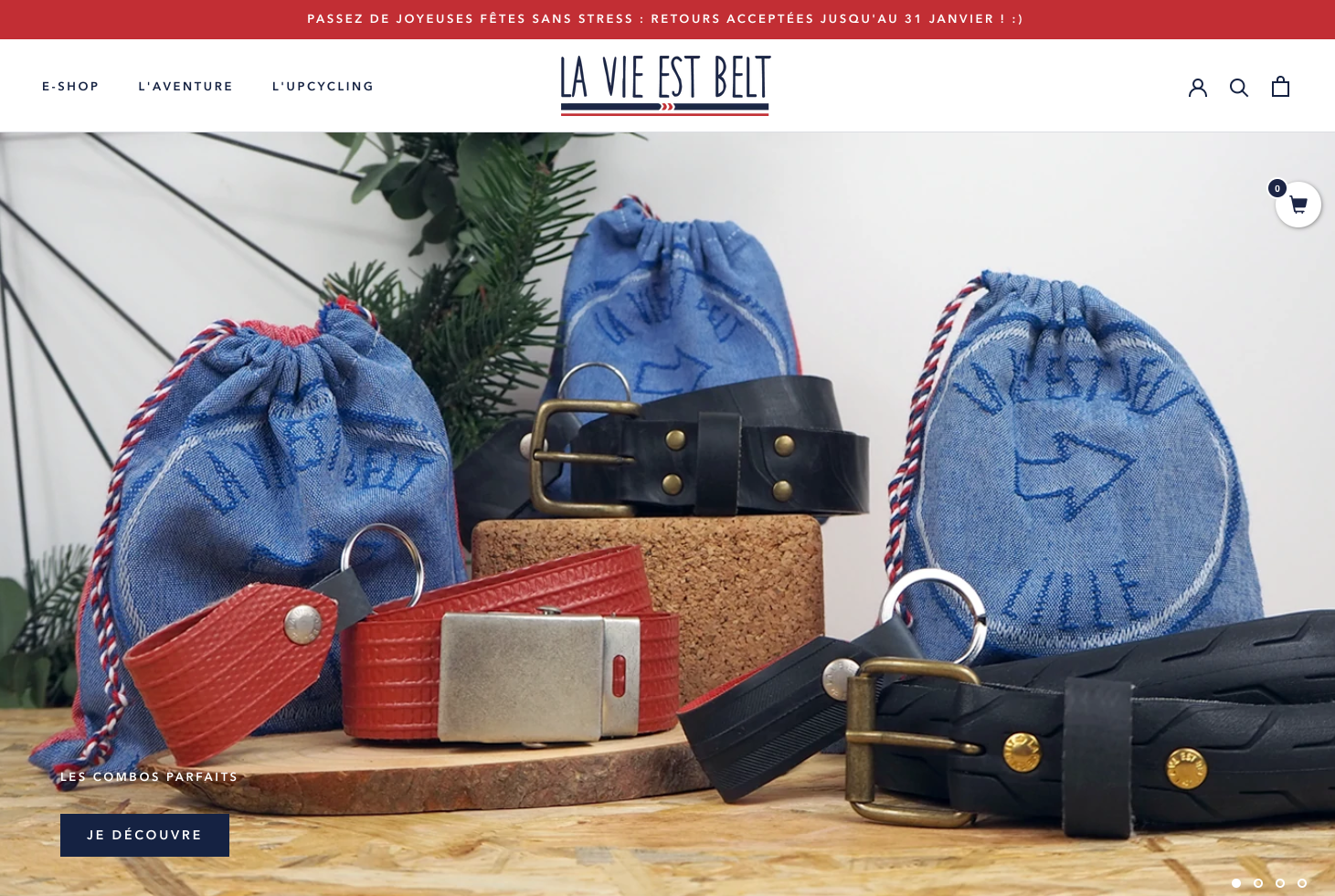 Boutique en ligne - La Vie est Belt