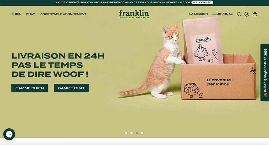 Exemple de boutique Shopify Franklin 