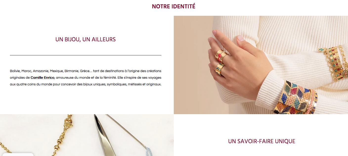 Boutique en ligne Camille enrico