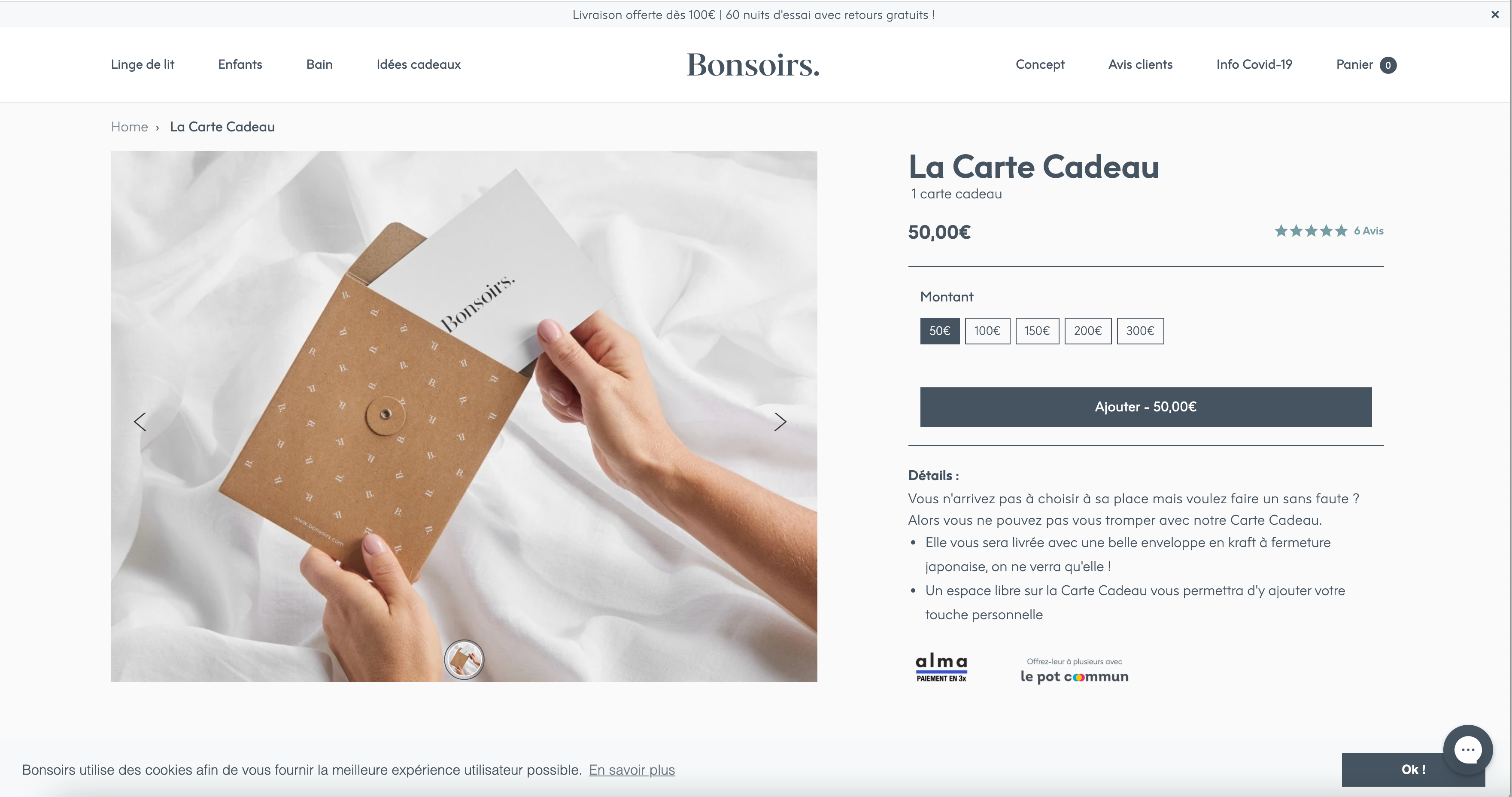 Carte-cadeau Bonsoirs