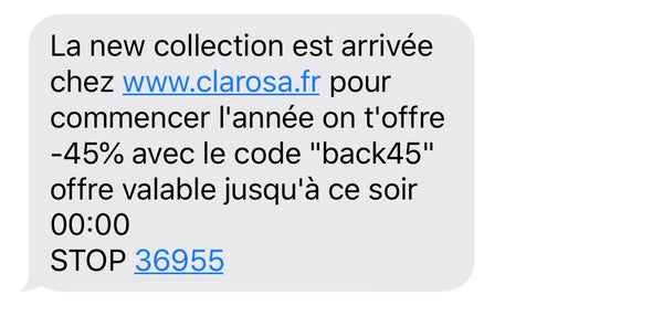 SMS Marketing exemple de marque