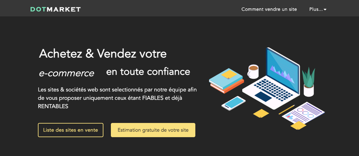 Acheter son site internet sur Dotmarket