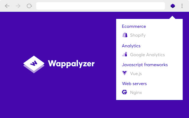 Extension Chrome Wappalyzer