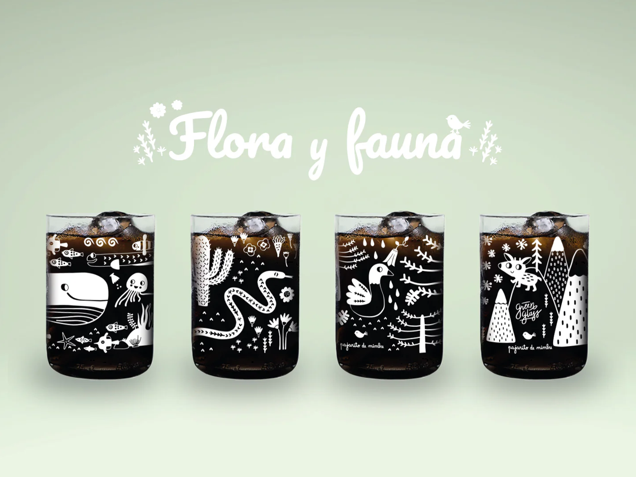 set Flora & Fauna de Green Glass