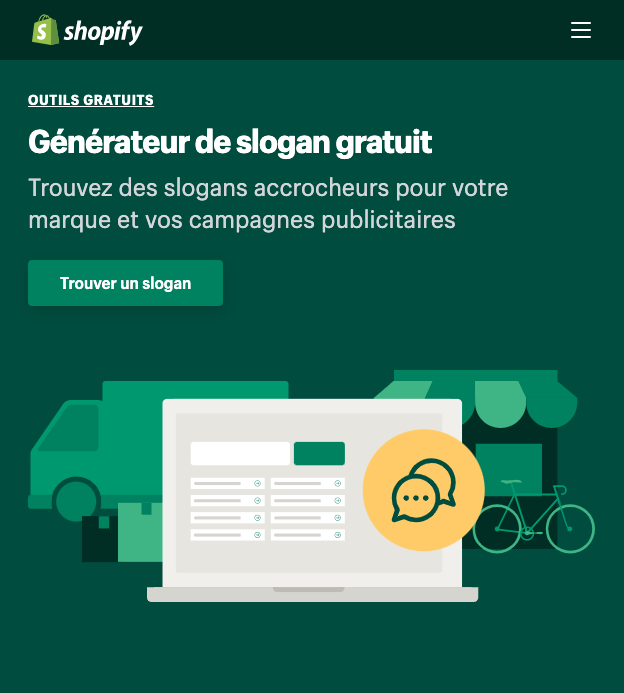 Générateur de slogans Shopify