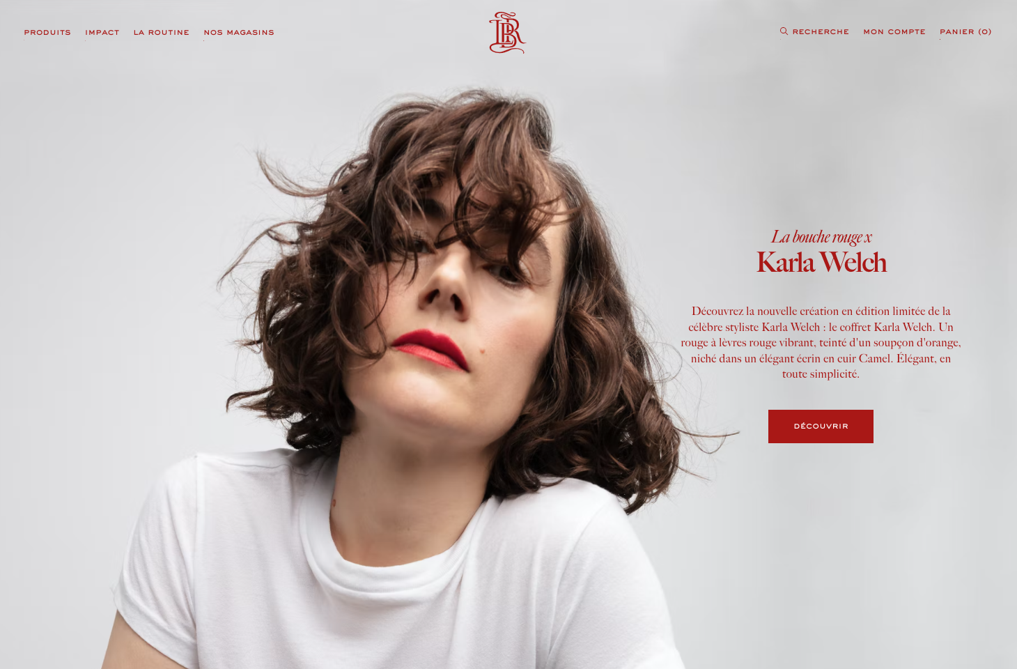 La boutique en ligne La bouche rouge construite en headless