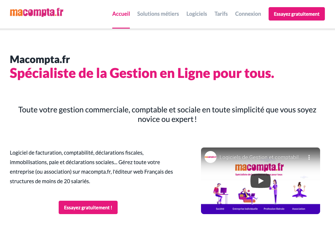 Plateforme de comptabilité Macompta.fr