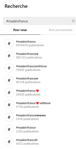 hashtag made in france sur instagram