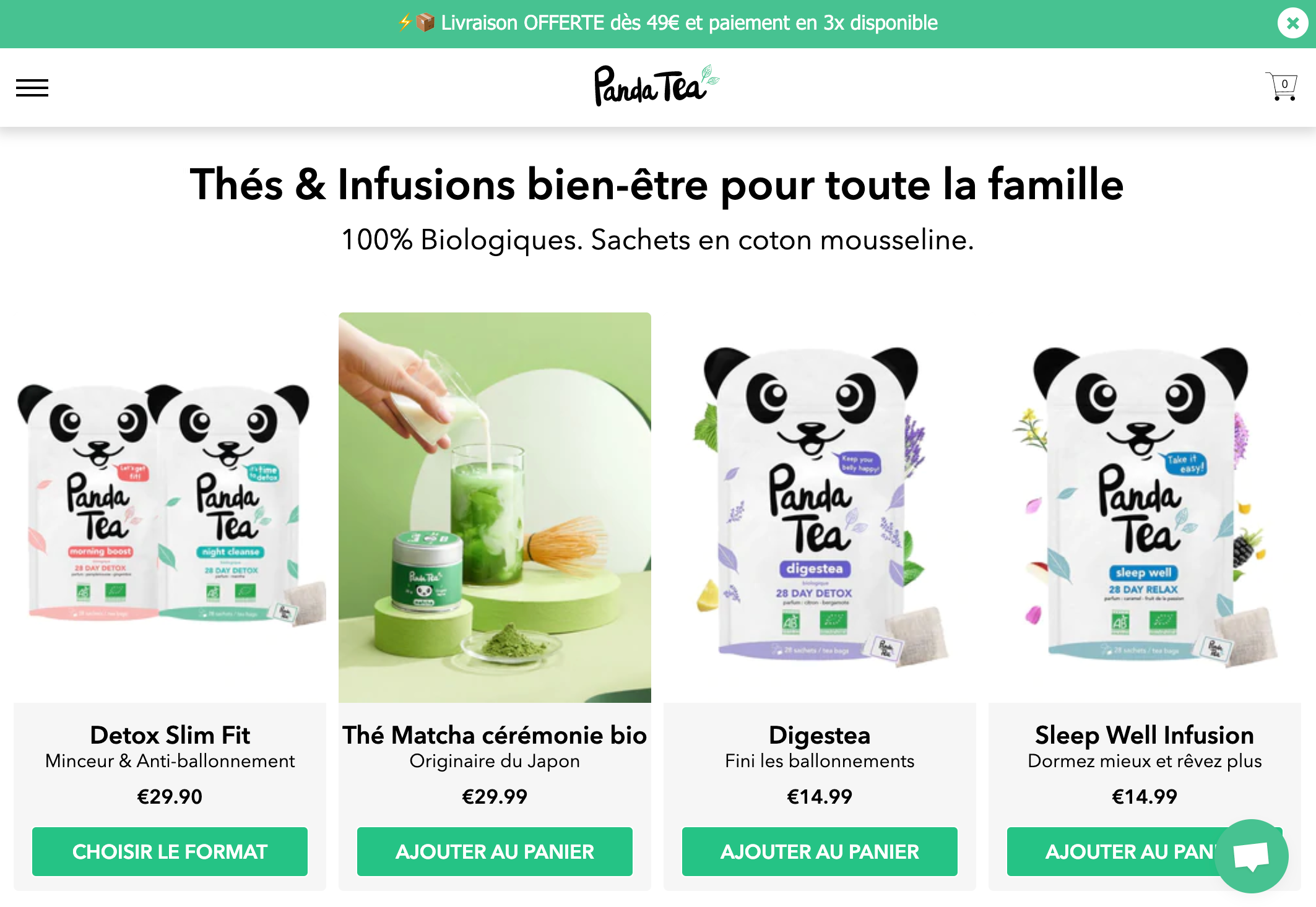 Boutique en ligne Panda Tea