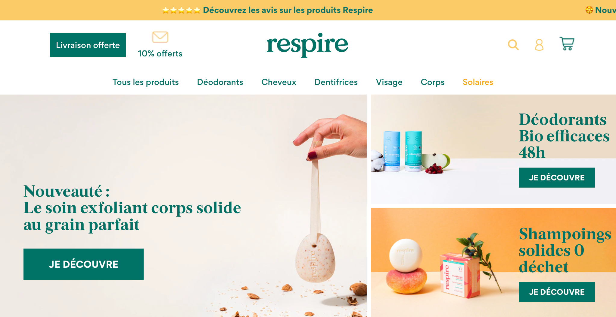 Boutique en ligne Respire