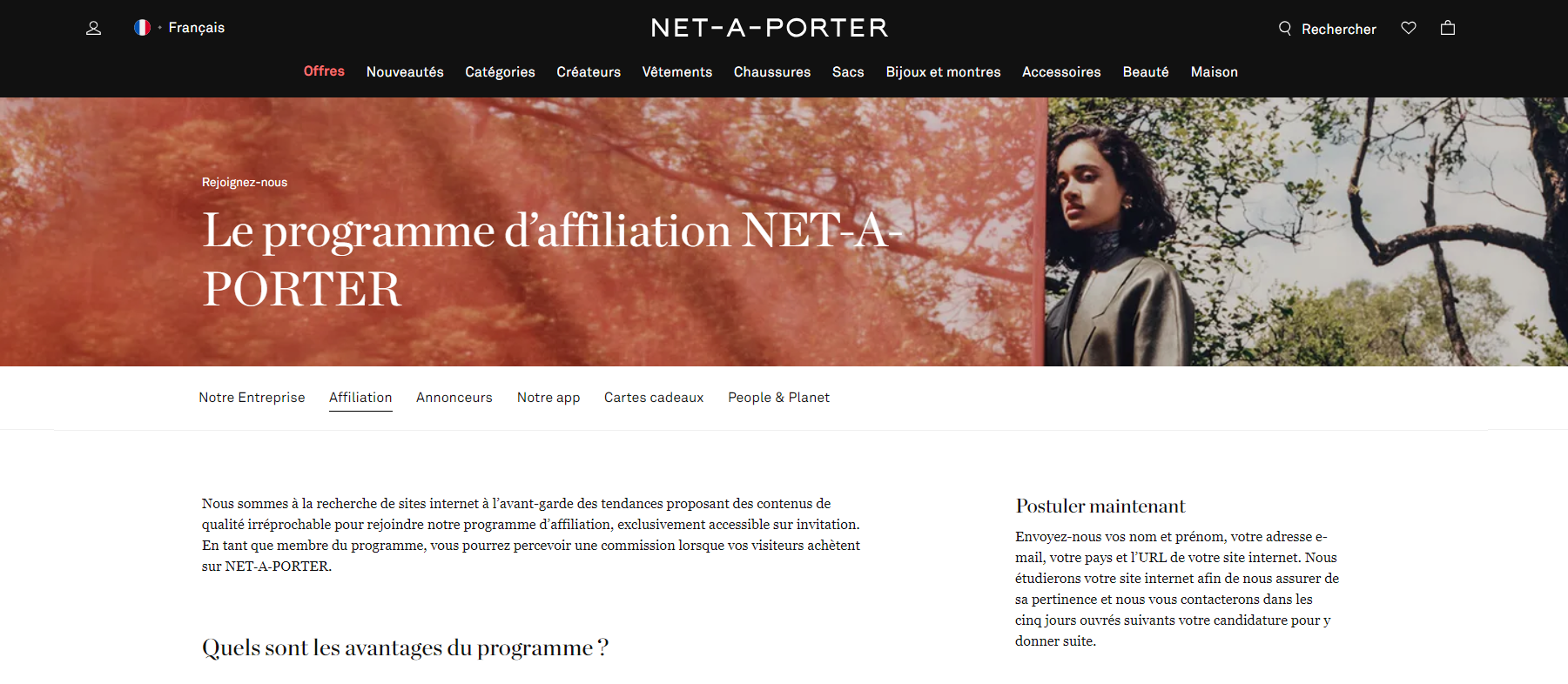 NET-A-PORTER programme d'affiliation