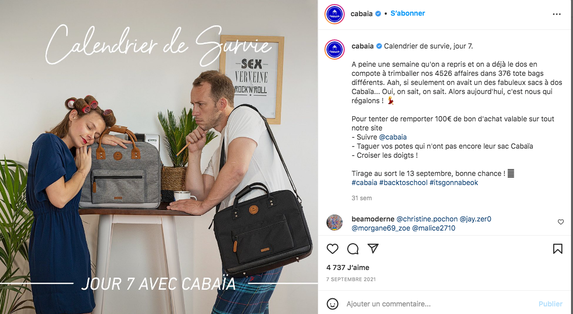 Concours Instagram Cabaia 