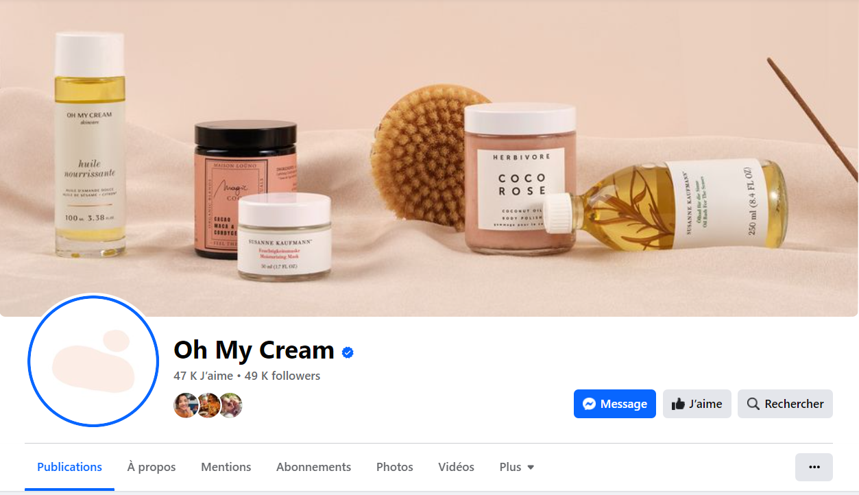 Page Facebook OhMyCream