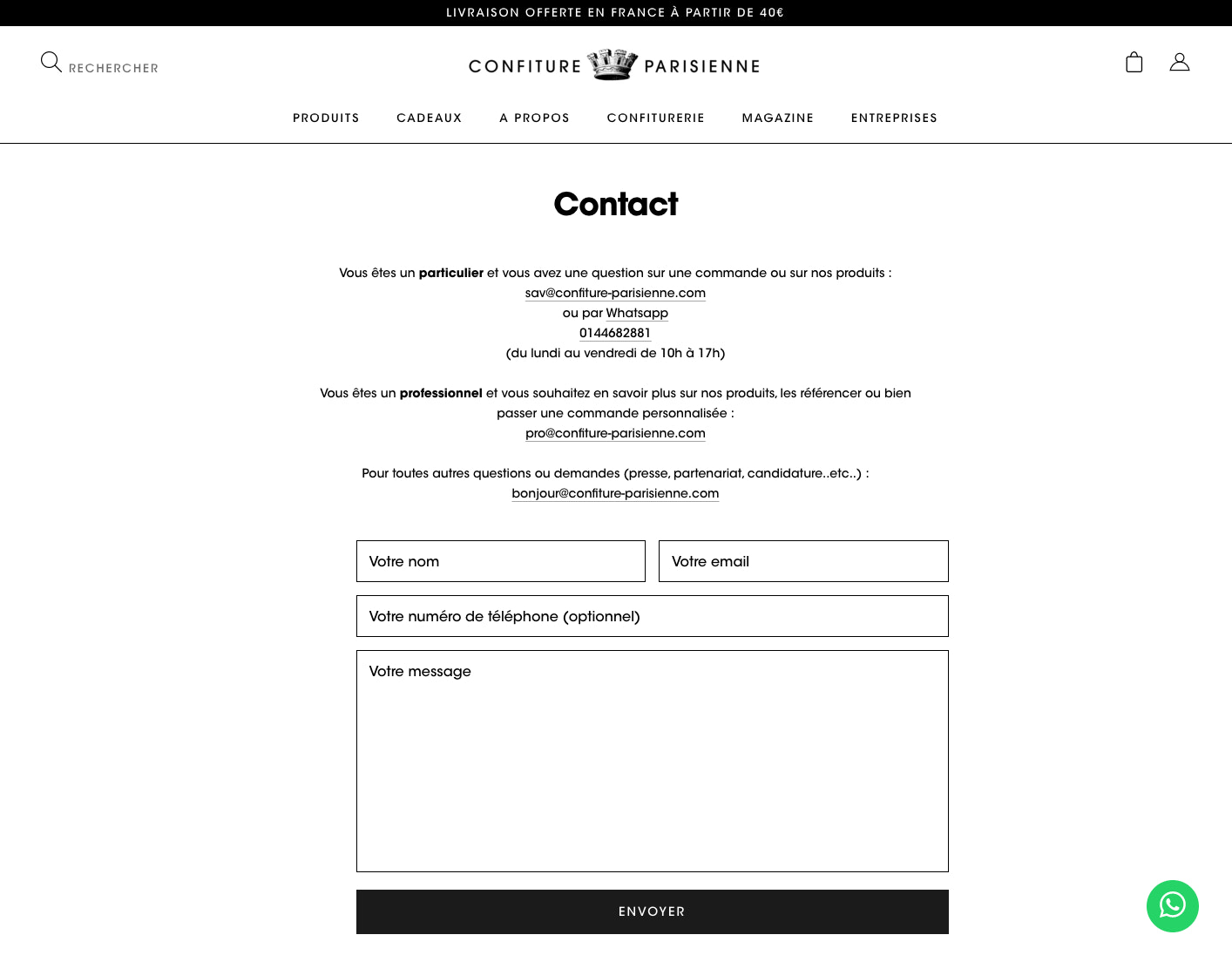 Comment créer une page contact efficace pour votre site - 6 exemples et  méthodes (2023) - Shopify France