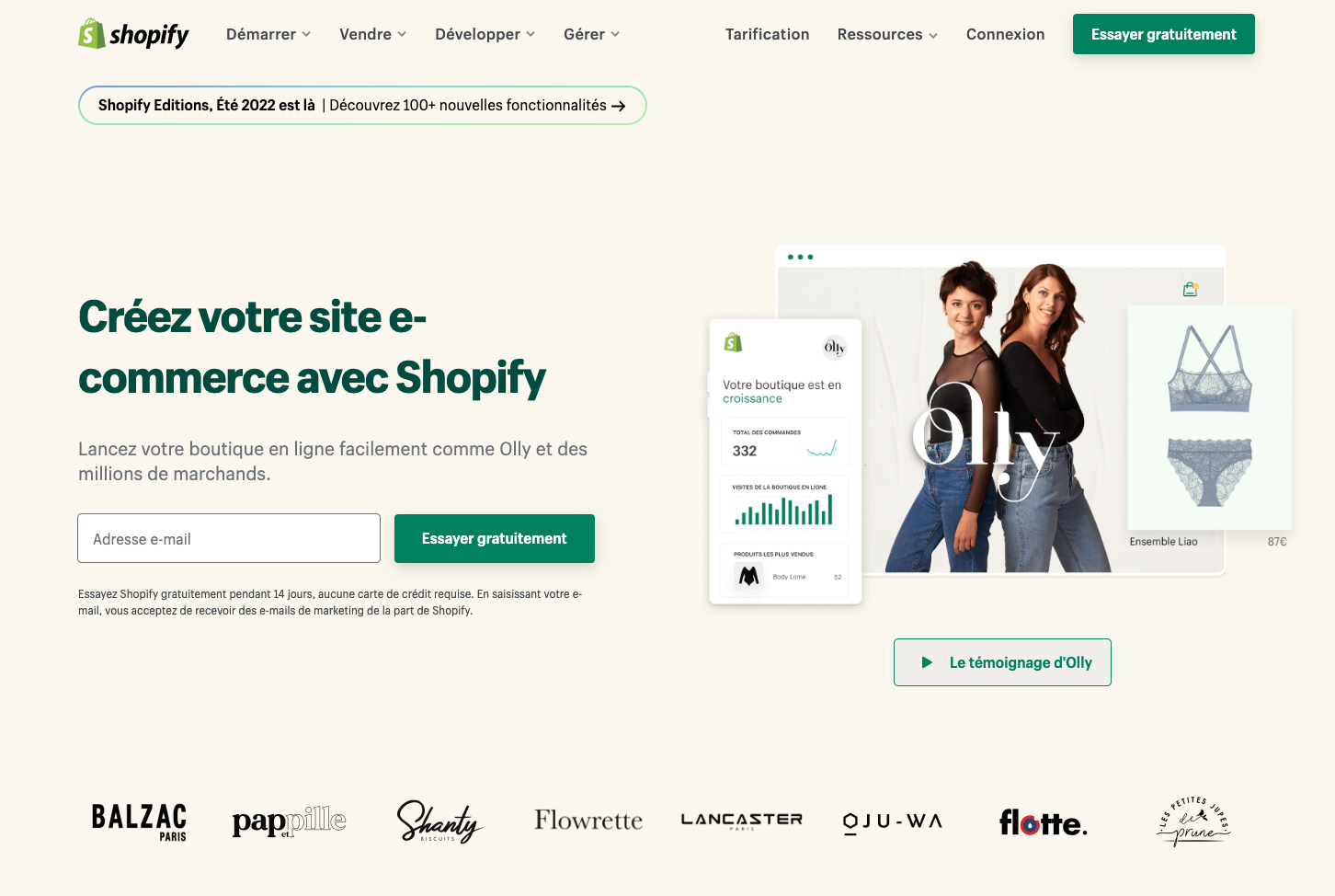 Plateforme de e-commerce Shopify