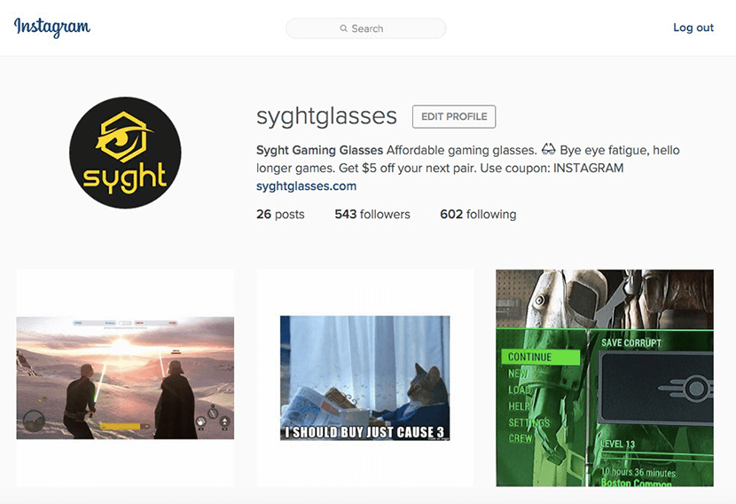 Compte Instagram Syght Glasses