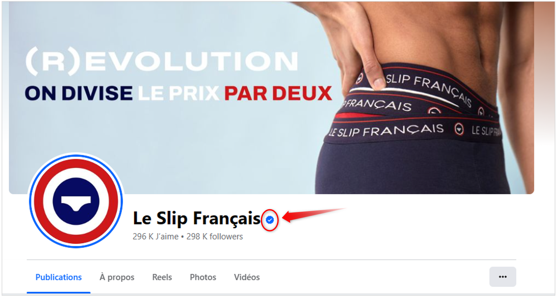 Page Facebook Le Slip Français