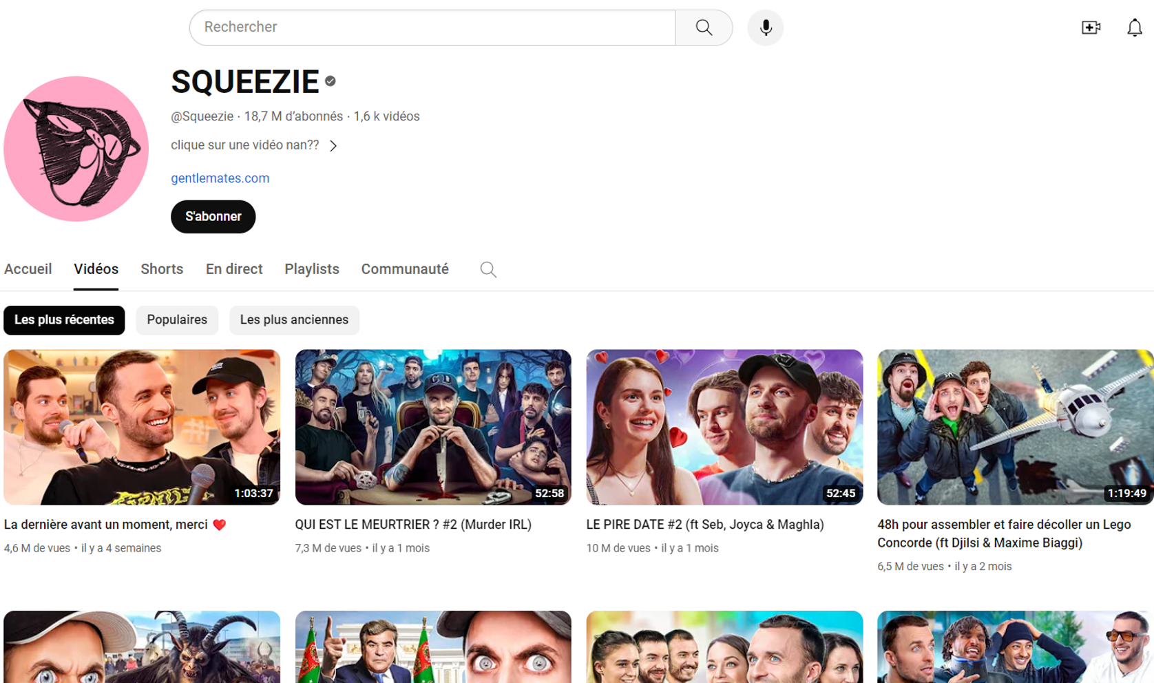 chaine youtube squeezie