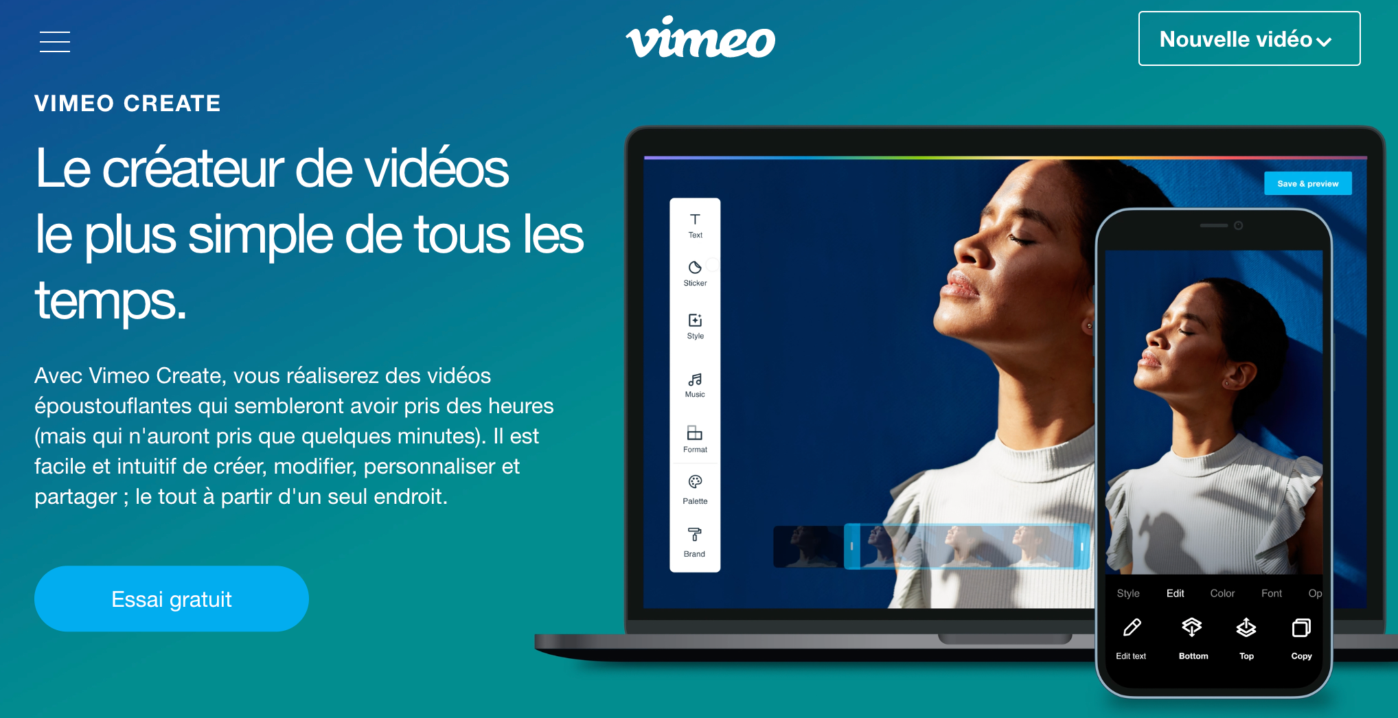 Application Vimeo Create pour Instagram