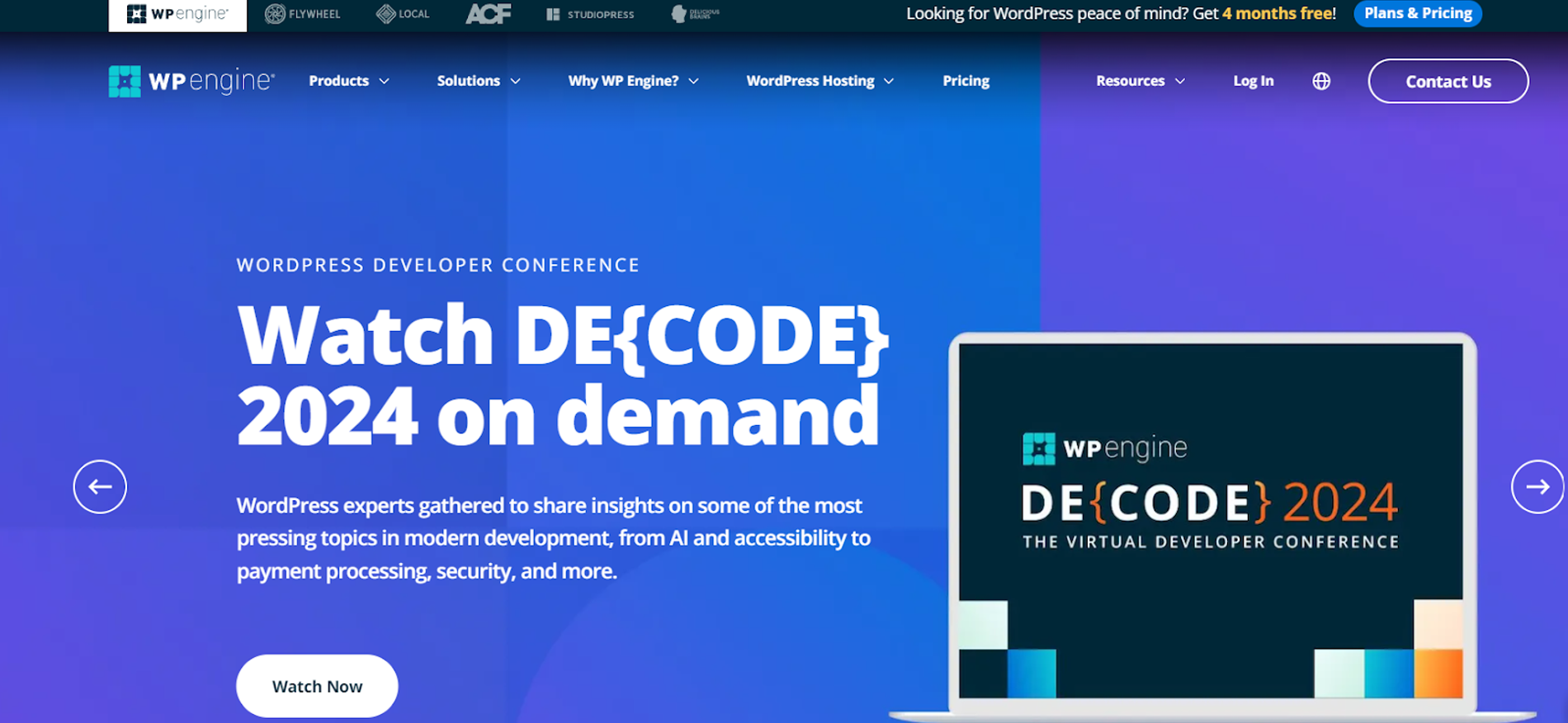 Page d'accueil WP Engine