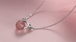 Sweetie Cat Strawberry Quartz Necklace