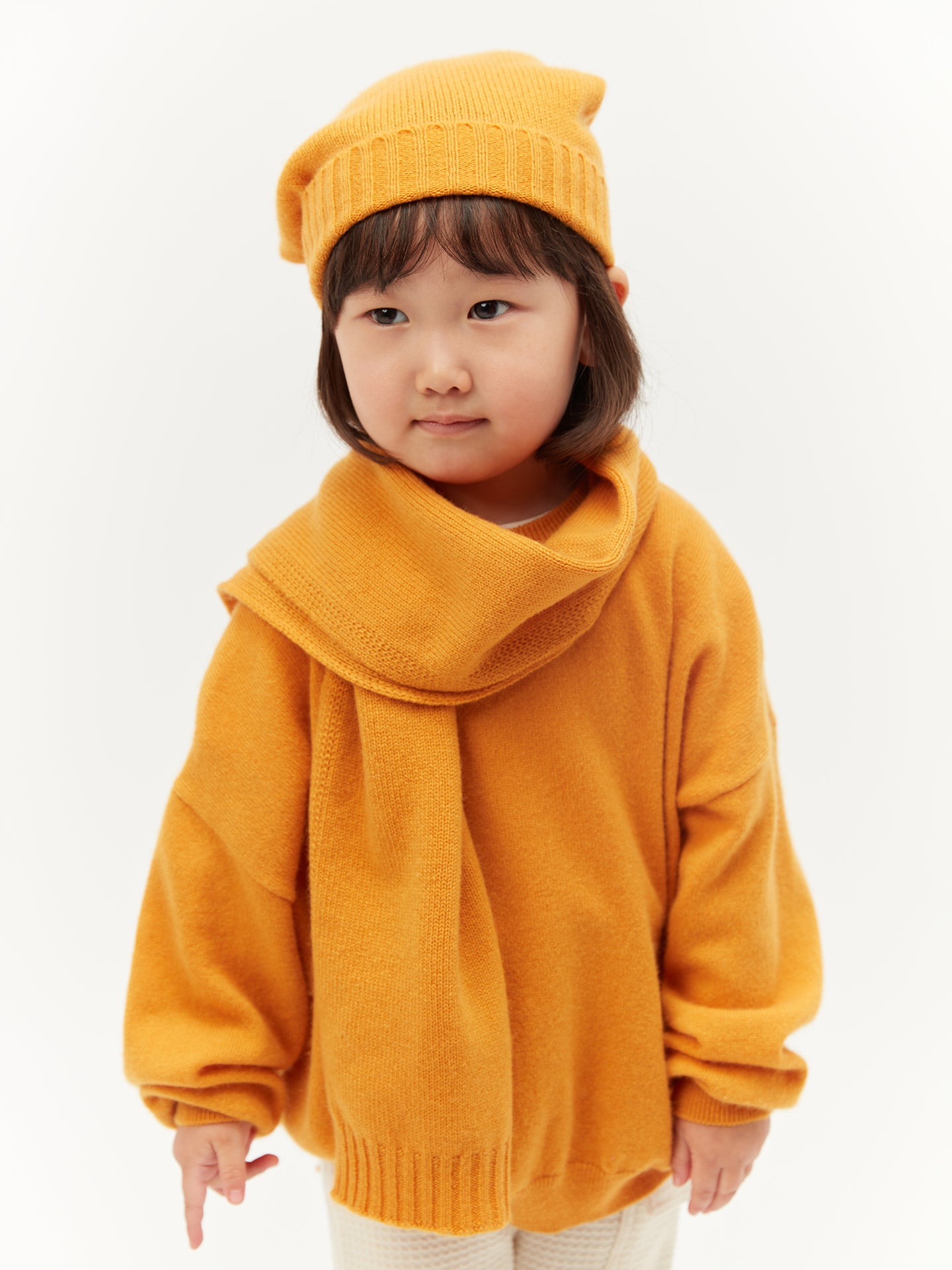 Kinder Strickschal aus Kaschmir cadmium yellow - Gobi Cashmere