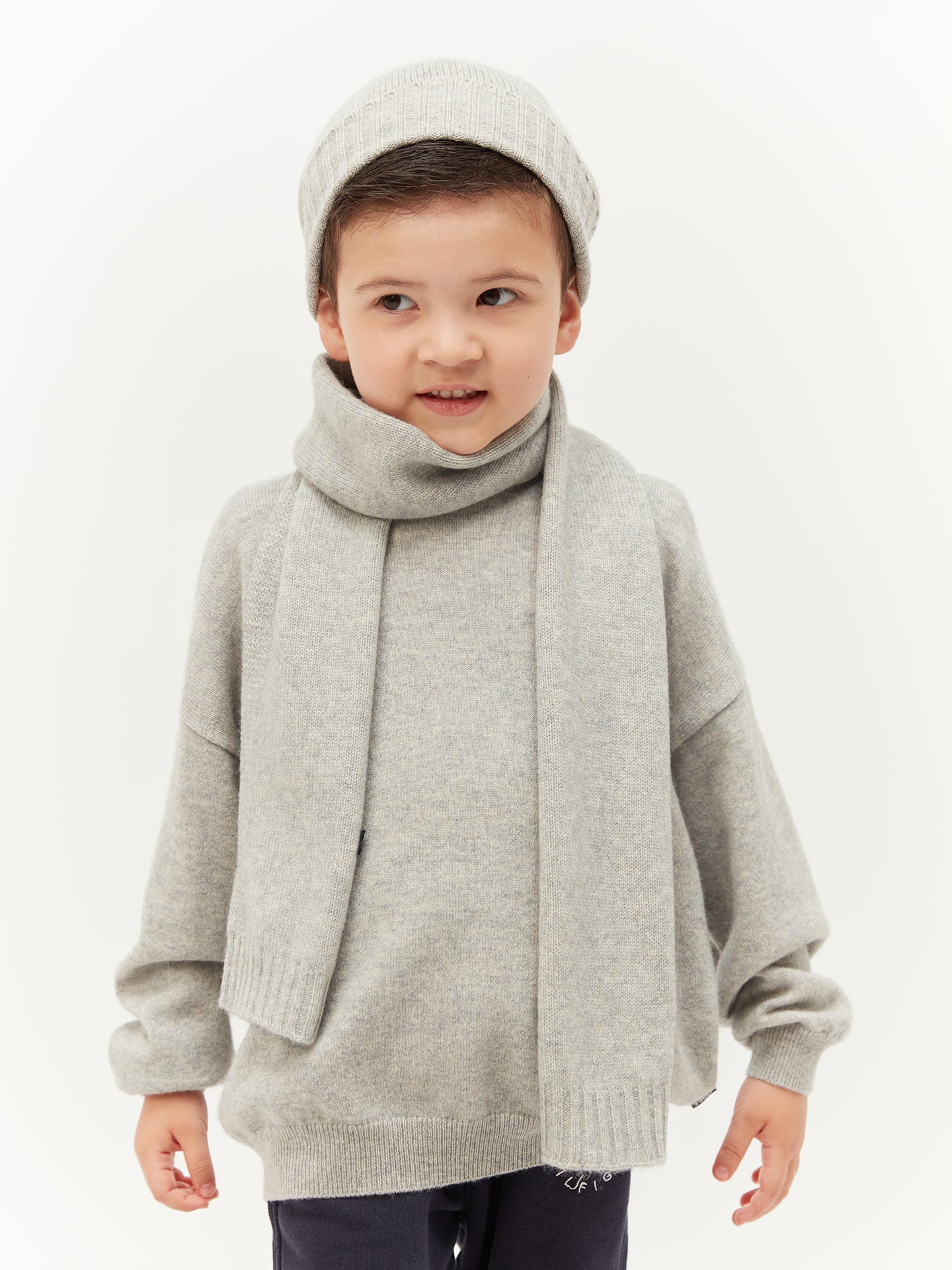 Kinder Strickschal aus Kaschmir dämmerung blau - Gobi Cashmere