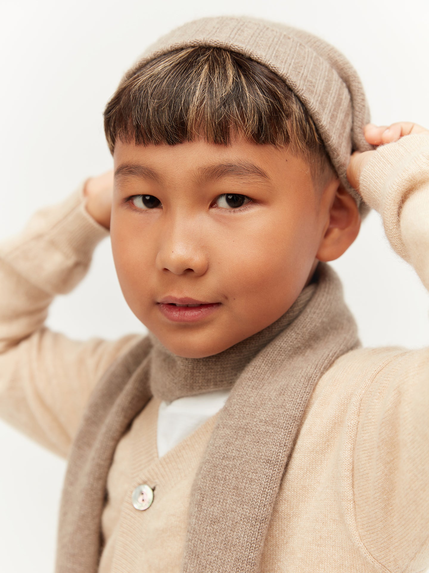 Kindermütze aus Kaschmir Taupe - Gobi Cashmere