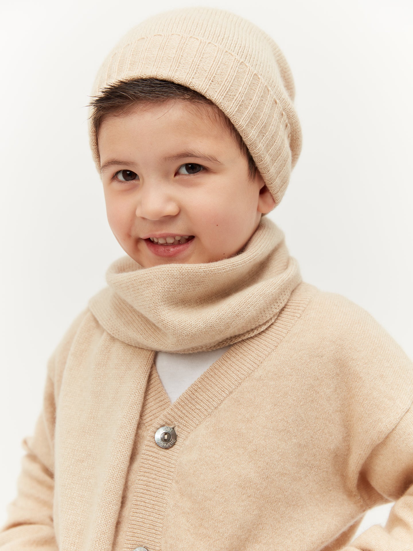 Kindermütze aus Kaschmir beige - Gobi Cashmere