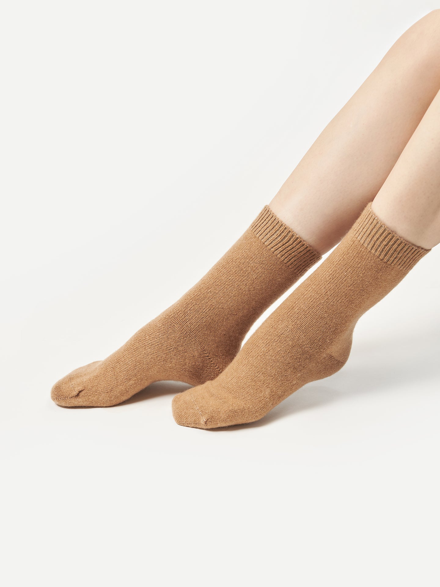 Unisex Kaschmir Rippenstrick-Bettsocken Schaffell- Gobi Cashmere