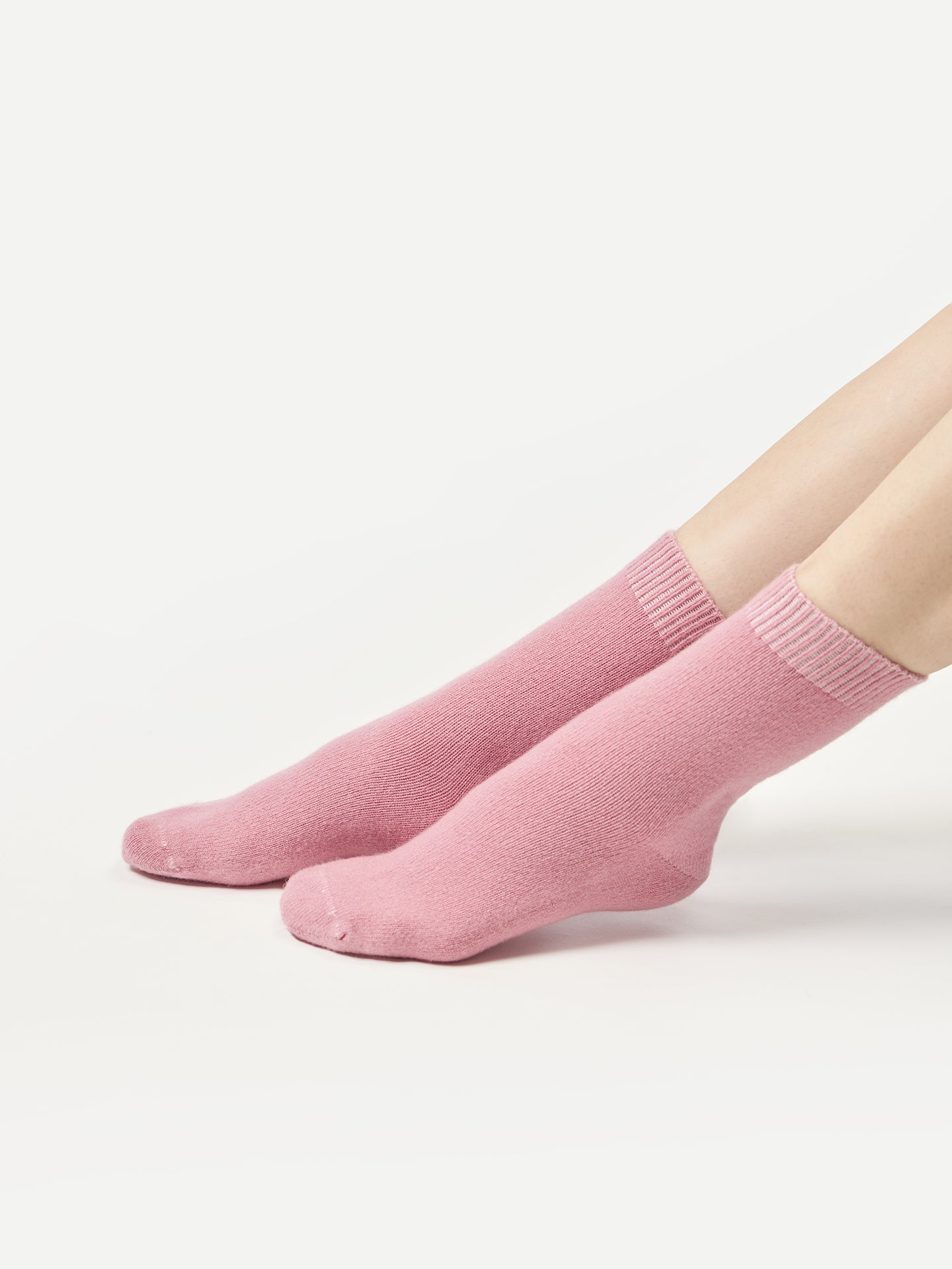 Unisex Kaschmir Rippenstrick-Bettsocken Orchid Smoke - Gobi Cashmere 