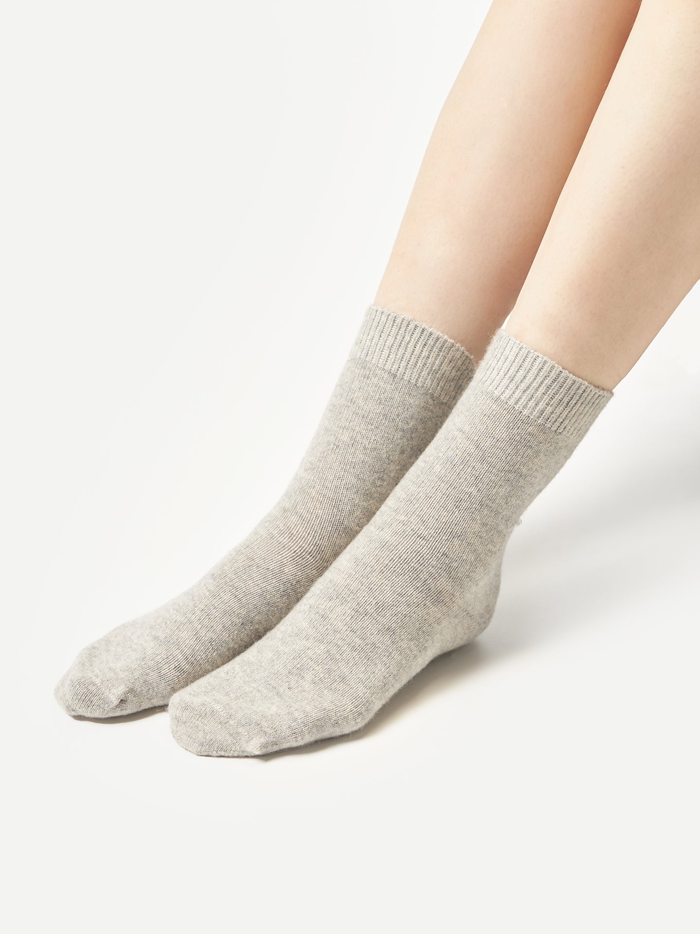 Unisex Kaschmir Rippenstrick-Bettsocken Dämmerung Blau - Gobi Cashmere 