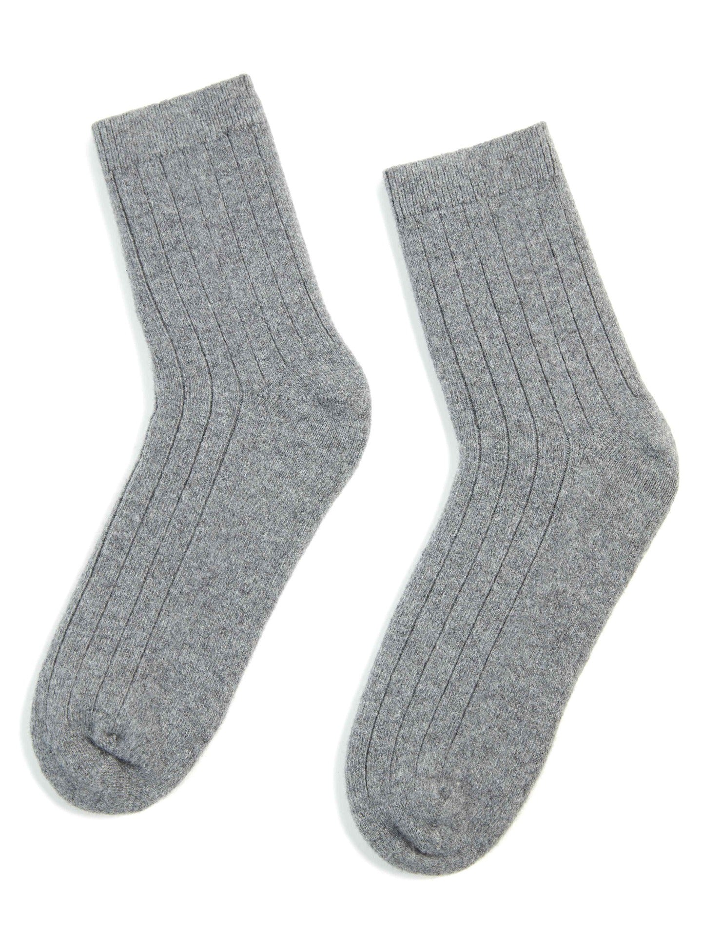 Unisex Kaschmir Rippenstrick-Socken Dunkelgrau - Gobi Cashmere