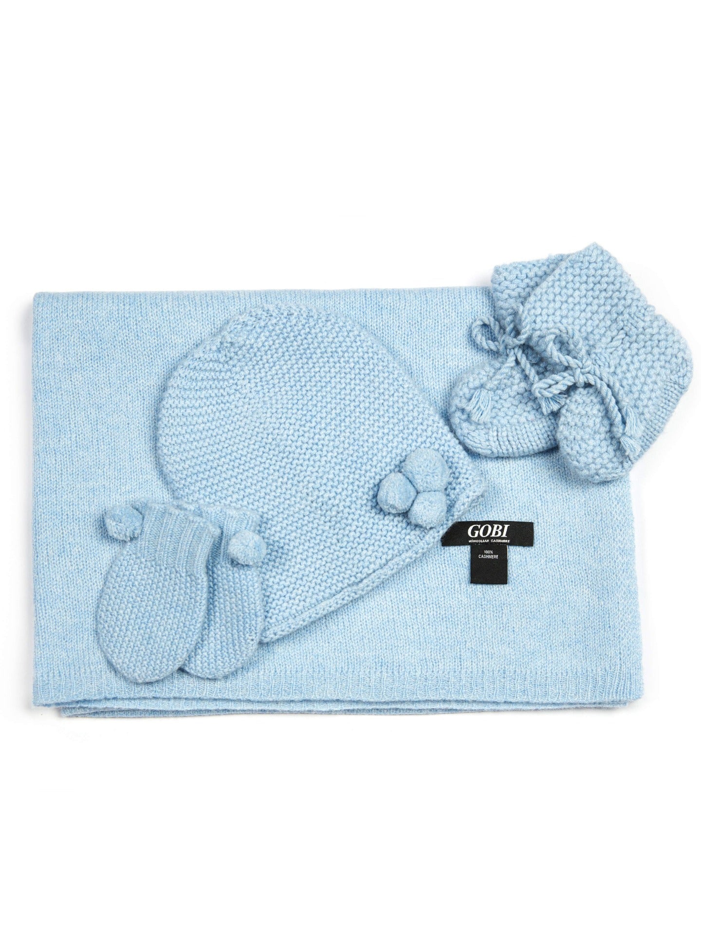 Kaschmir Baby Set Almond Hellblau - Gobi Cashmere