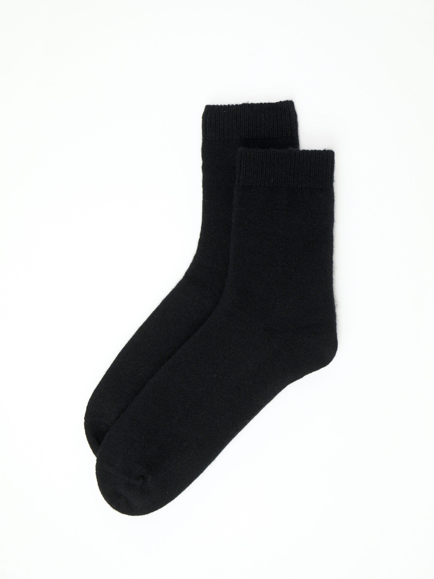 Unisex Kaschmir Trimmstrick-Socken Schwarz - Gobi Cashmere