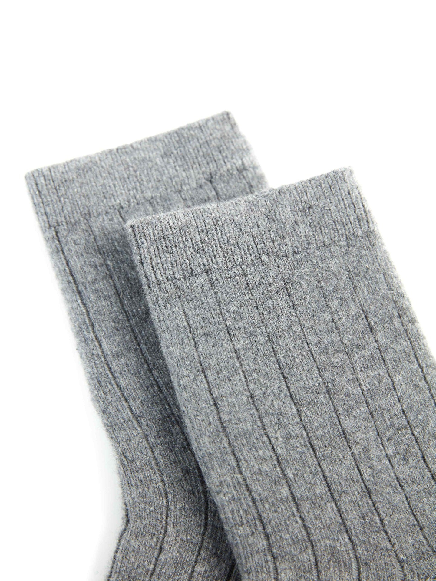 Unisex Kaschmir Rippenstrick-Socken Dunkelgrau - Gobi Cashmere