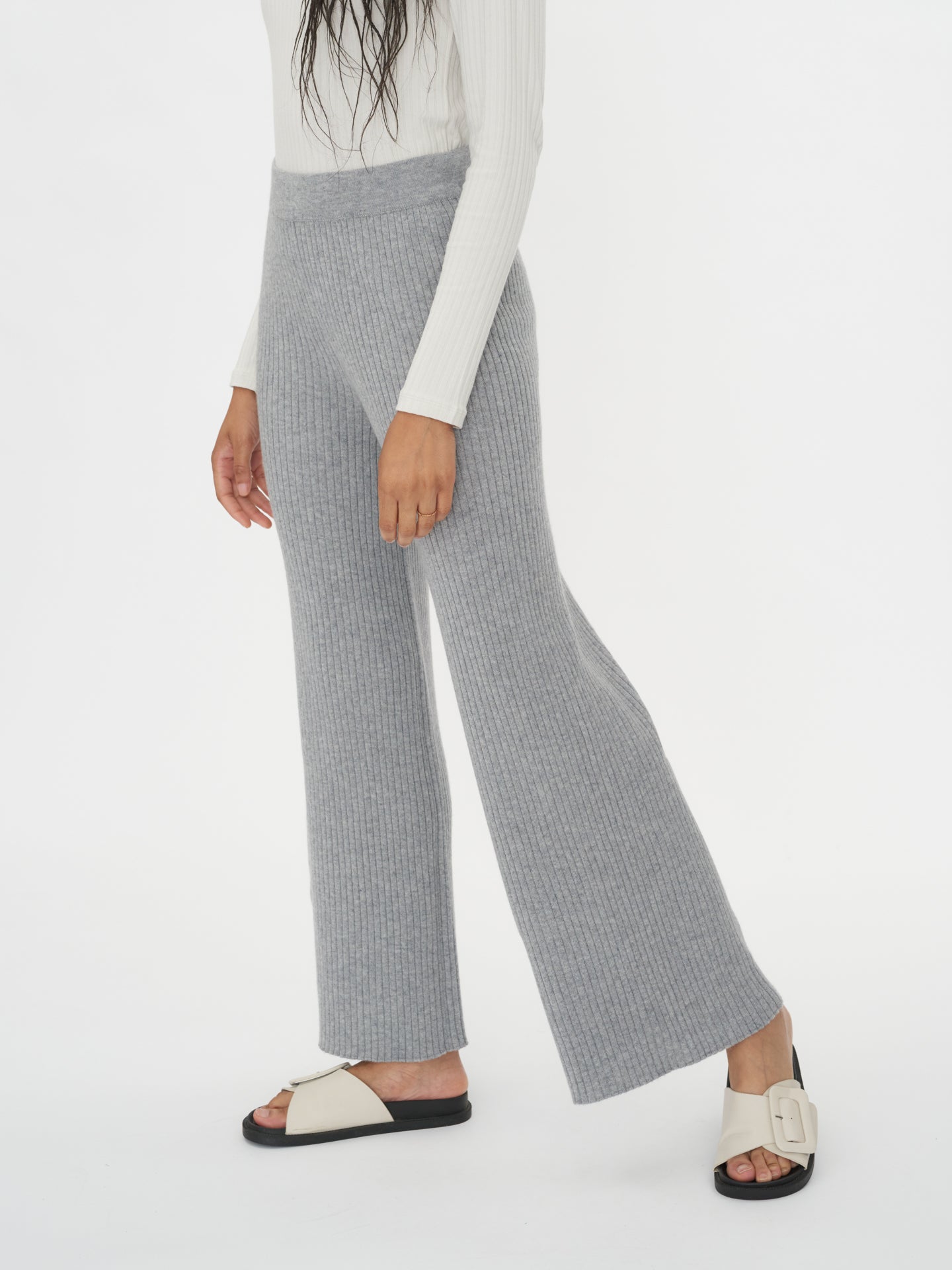 Damen Kaschmir Lässige Hose Vapor Blue - Gobi Cashmere