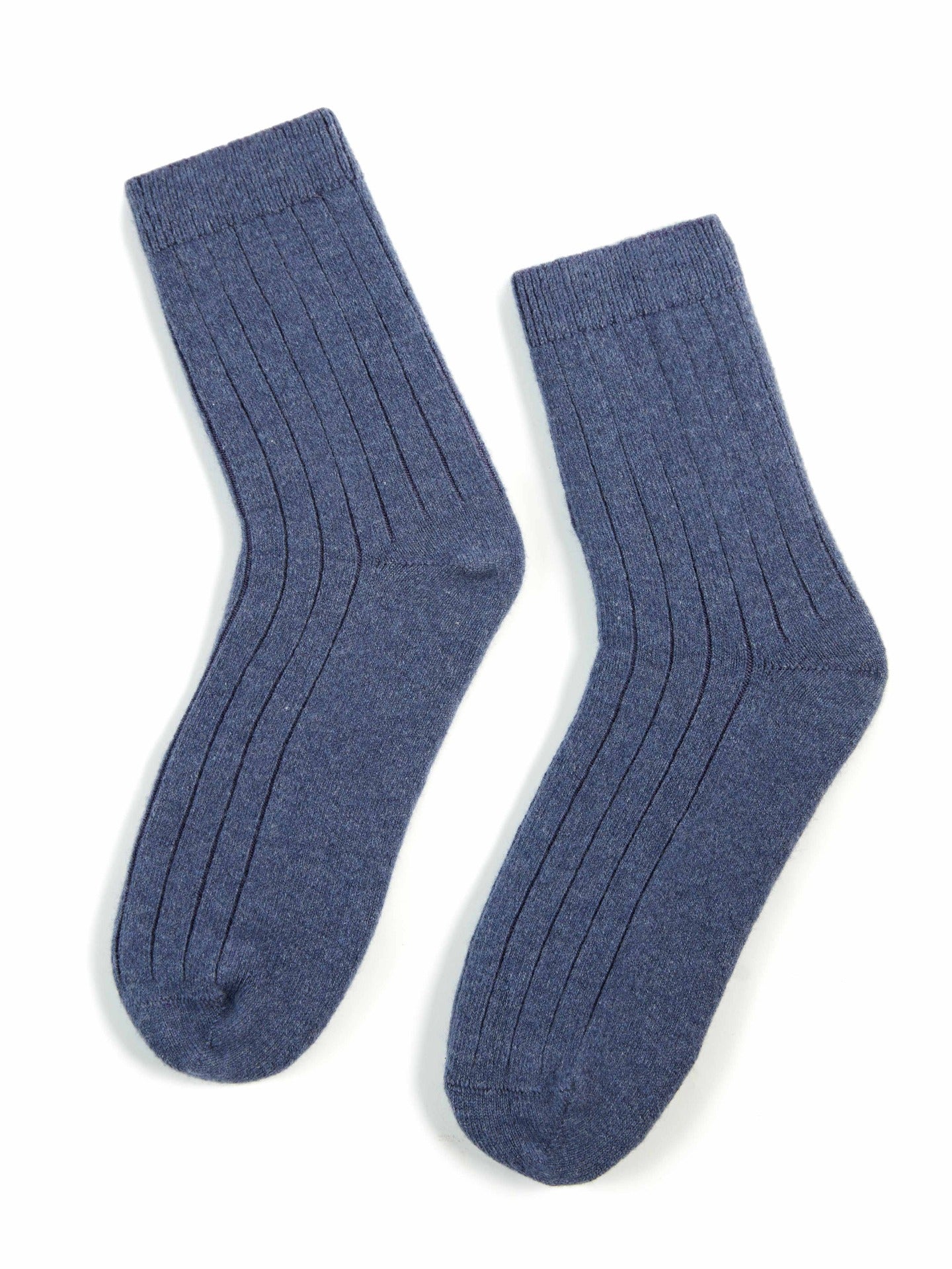 Unisex Kaschmir Rippenstrick-Socken Kronenblau - Gobi Cashmere