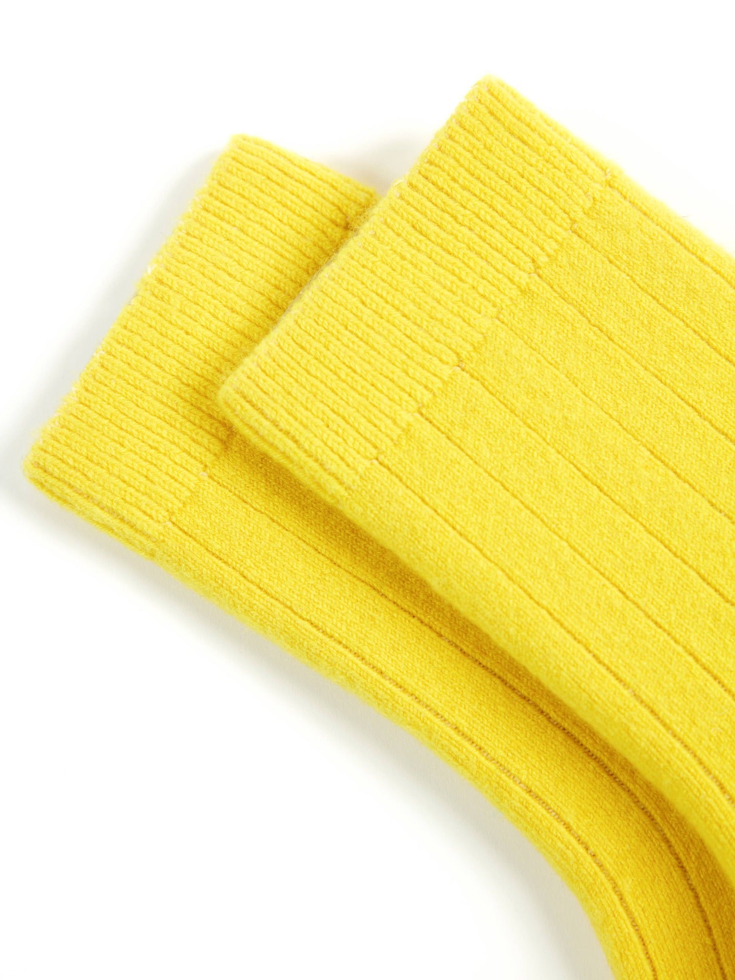 Unisex Kaschmir Rippenstrick-Socken Empire Yellow - Gobi Cashmere